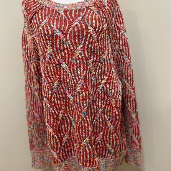 NWT Red multicolor knit sweater size XS - Picture 1 of 6